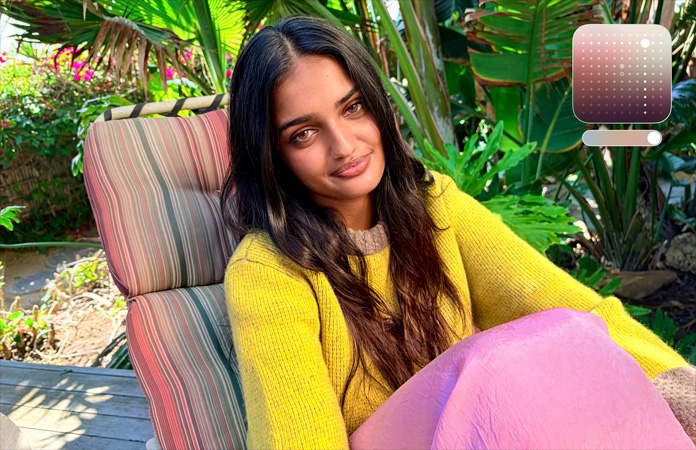 Foto van iemand gemaakt met de camerafeature Fotografische Stijlen