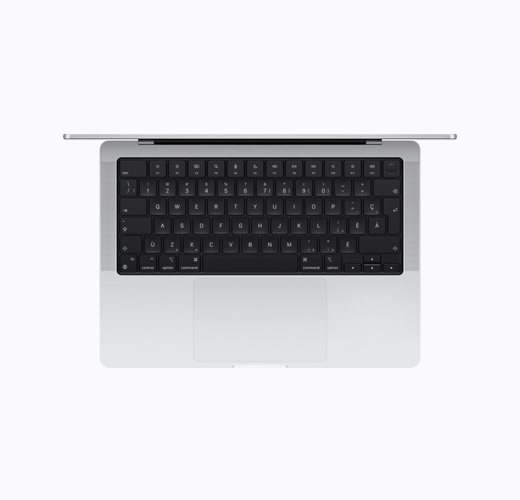 MacBook, argent, dessus, ouvert