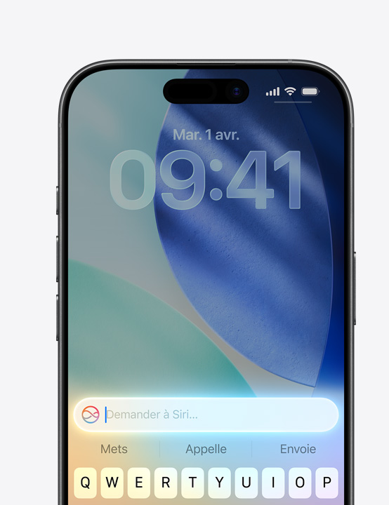Écran d’iPhone montrant Siri en cours d’utilisation