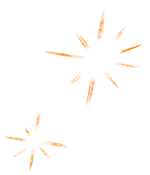 Plusieurs étincelles jaunes et blanches lumineuses apparaissent.