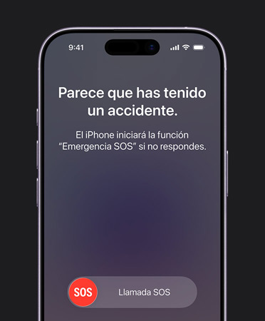 iPhone 17, parte delantera, esquinas redondeadas, detección de accidentes en uso