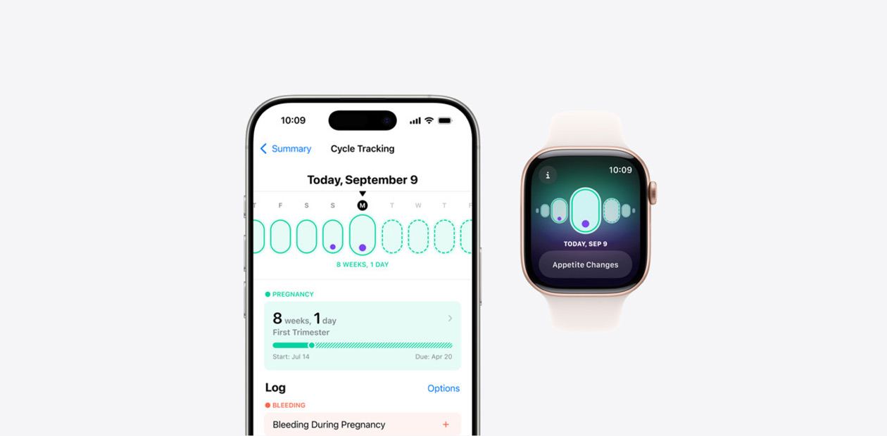 De software van Cyclus bijhouden op iPhone en Apple Watch.