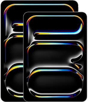 صورة أمامية لجهاز iPad Pro مقاس 13 إنش وجهاز iPad Pro مقاس 11 إنش تظهر الفرق في الحجم.