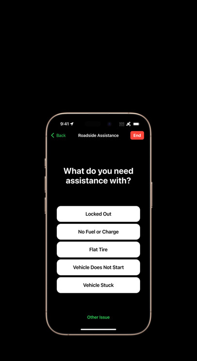 Demonstration of Roadside Assistance via Satellite on iPhone 16 Pro in Desert Titanium