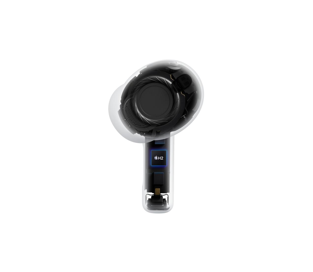 AirPods Pro 3, draadloos oortje, transparant, akoestische architectuur