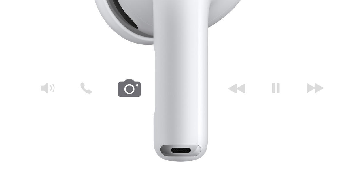AirPods Pro 3, wireless headphone, white color, short stem