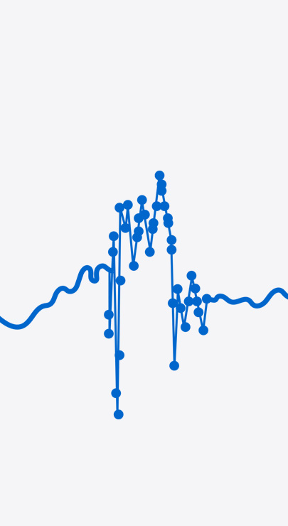 Graphique illustrant l’évolution de données au moyen de points situés à différentes hauteurs