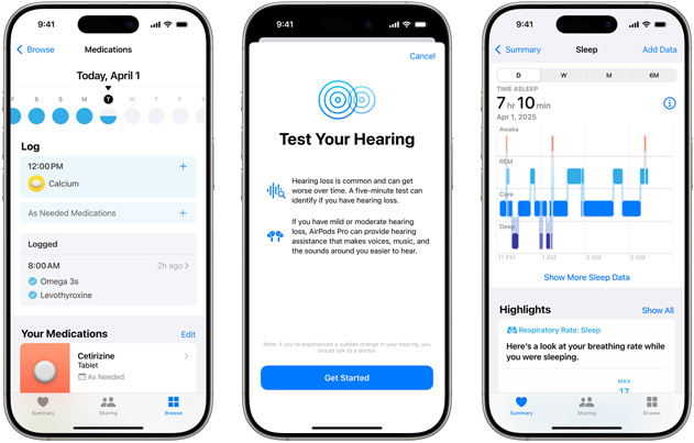 iPhone met de Gehoorgezondheid-app.