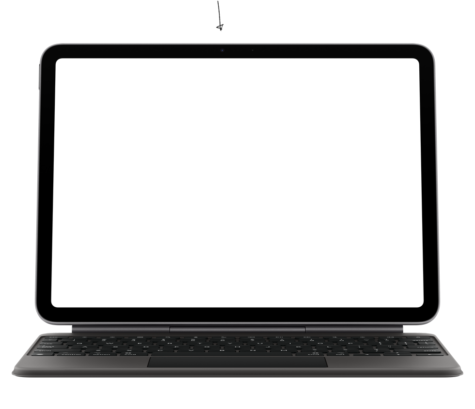 Appel FaceTime sur un iPad Air montrant la caméra avant