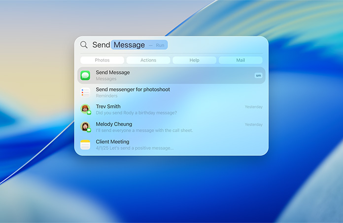 Voorbeelden van het gebruik van Spotlight om berichten te versturen