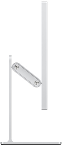 شاشة Studio Display مثبتة على قاعدة يمكن تعديل درجة ميلها وارتفاعها، معروضة من الجهة الجانبية